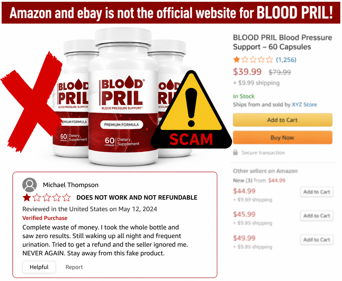 Warning about look-alike BloodPril listings on marketplaces